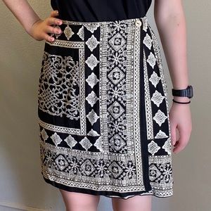 Patterned Wraparound Skirt